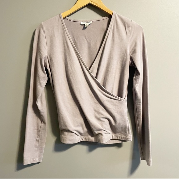 Frank & Oak Tops - Frank and Oak Wrap Top Grey- Sm